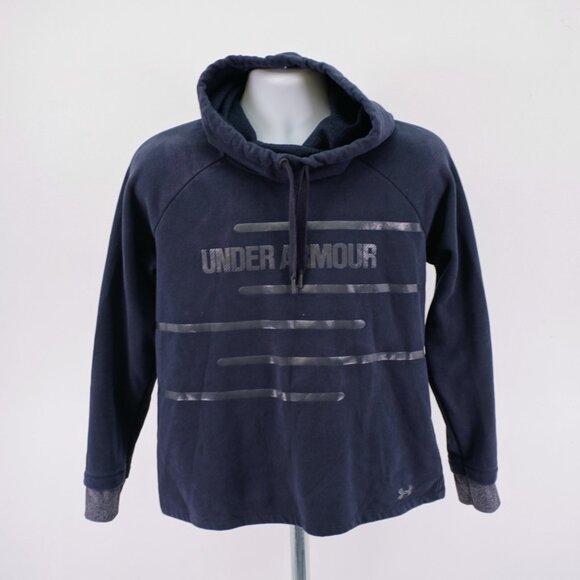 Under Armour Threadborne Black Cowl Neck Hooded Hoodie Sweater Medium - Picture 5 of 14